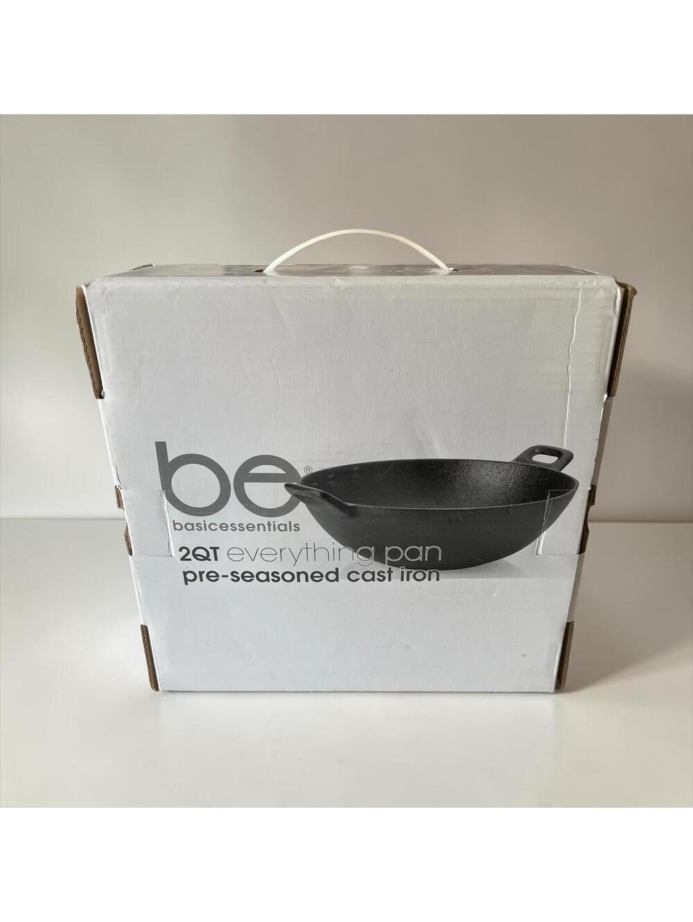 Be Basics Essentials 2 Qt Everyday Pan Pre-Seasoned Cast Iron — New in Box